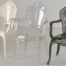 카르텔 의자 프린세스 고스트 체어 투명 크리스탈 네일 모던 카페, 팔걸이 투명색