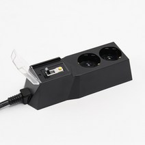 아이정 4000W 고용량 대용량 고전력 과부하 누전차단 2구 블랙 멀티탭, 1개, 50cm
