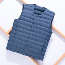 구스패딩실내조끼 7xl 플러스 사이즈 90 화이트 다운조끼 남자 울트라라이트 다운 조끼 휴대용 v 넥 코트 남자 라이너