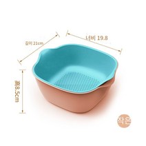 더 블 아스팔트 바구니 주방 세숫대야 가정용 거실 과일 대야 과일 바구니 수납 바구니 큰 창의 세숫대야, 청 분홍색 북유럽 이중