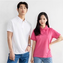 기본 컬러 남여공용 커플 카라 냉감 반팔티 남자옷
