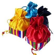 새해 복 많이 사각 세뱃돈 복주머니 파우치 8Colors 봉투 미니 전통 색동주머니