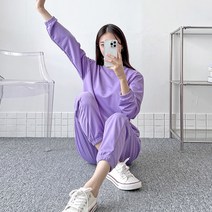 마이시즌 여성용 무지 조거 트레이닝 상하의 세트