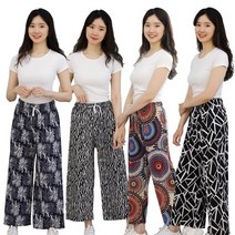 브이와이 [VY] 여성 방콕 해외여행 시원한 SS 나염 코지 통 바지