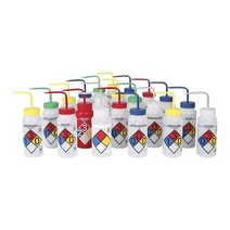 Bel-Art Products F11716-0007 폴리에틸렌 4가지 색상 안전 라벨 워시 병 에틸 아세테이트 500mL 용량 반투명 (4팩)
