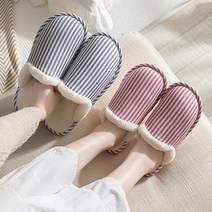 스트라이프 털실내화 거실화 슬리퍼 겨울실내화 털슬리퍼 방한화 양털실내화, 스트라이프털실내화-블루(여성용)