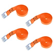 STK 캠 버클 타이 다운 스트랩 4 매입 트레일러 루프 랙 2.5m x 25mm, 주황색