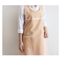 강남콩 앞치마 앞뒤 예쁜 파스텔 원피스 고급스런 양면 어린이집 학원 화원 유니폼 면 레이스포인트, 1개, 옐로우