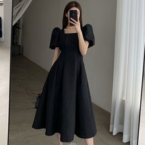 여성 안나 3단 주름 물결 프릴 청순룩 롱 원피스.디작소