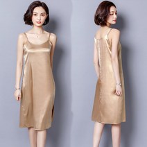 새틴 뷔스티에원피스 초산 끈나시 슬립 원피스가 없다 슬릿 소매 트임 실크 프렌치 누에실 미드 롱 런닝 2235547100