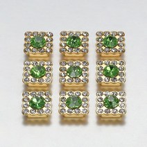 100pcs 쥬얼리에 대 한 10mm 여러 가지 빛깔의 광장 라인 석 베젤 카보 숑 크리스탈 패치 DIY 수 제 공예 재료 액세서리 만들기, 07 Light green