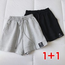 2장 [1+1] 스타일아유 여자 면 혼방 밴딩 팬츠 반바지 세트