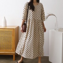 나나쿠스 설렘 언제나 원피스 루즈핏 도트 빅사이즈