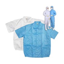여름제전복 상의 하의 Y카라형 방진복 클린룸 보호복 M~4XL, 블루, 1개