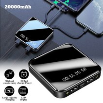 Unbranded 애플 아이폰 13 14용 20000mAh 자석 무선 충전기 보조 배터리, B:Black 20000mAh Mirror Power