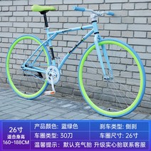 스피디 픽시 자전거 트랙 싸이클 하이브리드 경륜 출근 플라이휠 로드 퇴근, 30도 블루그린