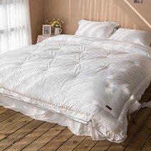 데코지 아미 80수 면 프릴 차렵이불+베개커버 세트