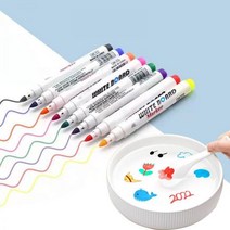 물에뜨는보드마카 틈새마카 포스카마카 물에뜨는펜 유리에쓰는펜 마법의 물 그림 펜 8/12 색상 플로팅 낙서 어린이 드로잉 조기 교육 매직 화이트보드 마커, 숟가락