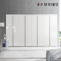 보루네오 360cm 샤인 여닫이 붙박이장 12자, 그레이 360cm