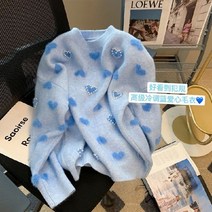 여성 파스텔 톤 스웨터 라운드 루즈 핏 가을 겨울 니트