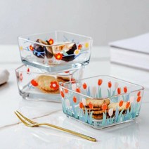 빈티지 글라스 웨어 스퀘어 볼, 레드