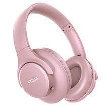 무선 헤드폰 KVIDIO Bluetooth 5.0 55시간 재생 헤드폰 40mm HD 드라이버 유닛 오버 이어 헤드폰 마이크 내장 헤드폰 유선 무선 양용 차음 밀폐형 핸즈프리 통화 가능 블루투스 헤드폰 블랙(핑크)