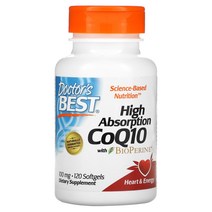 Doctor s Best High Absorption 코엔자임큐텐 CoQ10 with BioPerine 100mg 60정, 60 Count, 100 mg