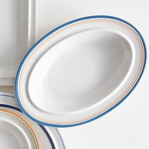 시라쿠스 메이플 빈티지 오벌접시 23cm 7color 예쁜 플레이팅 타원접시 테이블웨어, 코지블루, 1개