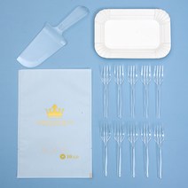 빈티지 디저트 커트러리 포크 나이프 생일 케이크 식판 세트 일회용 접시 캔들 식기 크라운 종이, 10 긴 접시 투명 팁 10 300세트