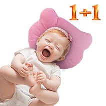 신생아베개 1+1 짱구베개 예쁜두상 아기베개 두상베개 단두 사두 방지 신생아 유아짱구베개, 핑크 1+1