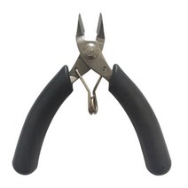쥬얼리 와이어를위한 플러시 사이드 커터 플라이어 PVC 손잡이 측면 절단 보석 DIY 도구 장비 만들기, 하나, 블랙 & 실버