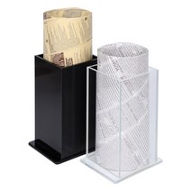 글루텐 정사각 유산지꽂이 (투명/블랙), 블랙