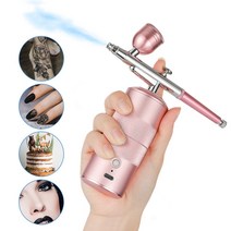 페이스미스트 얼굴스팀기 가습기 미니 공기 압축기 키트 air-brush paint spray gun airbrush for nail art tattoo craft cake, 분홍색, 씨엔