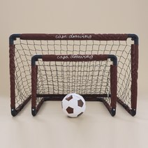 까사드로잉 유아 축구골대 - 어린이 휴대용 접이식 미니 축구대, BROWN