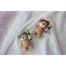 복슬복슬 귀여운 술꾼 곰돌이 석고 방향제 (리필 오일 포함), 일랑일랑, 소주