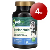 리암마켓 petnc NATURAL CARE 펫엔시 노견용 건강 관리 보충제 종합 비타민 포뮬라 소프트 츄 60정 1팩, 4팩