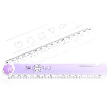 컴팩트사이즈 접이식 30cm 모양자 학습교구 구름자 물결자 키즈