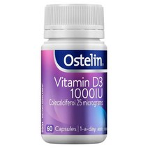 Australia 직구 OSTELIN Vitamin High Value D3 1-a-day 1000Iu 화이트 탑 60캡슐 1PACK, 수량, 상세참조