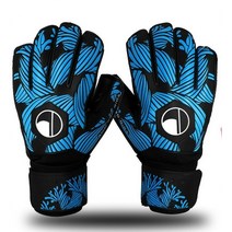 축구장갑 골키퍼장갑 남성 손가락 보호가있는 전문 두꺼운 라텍스, 블랙 블루, 사이즈 8