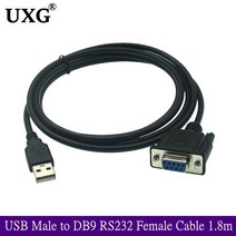 USB Male To DB9 RS232 COM 암 케이블 어댑터 변환기 Win 7 8 10 Pro 시스템 지원, 01 1.8M