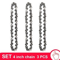 무선원형전기톱 플런지쏘 충전전기톱 46 인치 체인 및 가이드 플레이트 세트 미니 전기 톱 교체 무선 전기 톱 체인 나무 가지 절단 날카로운 체인, 4인치 3개