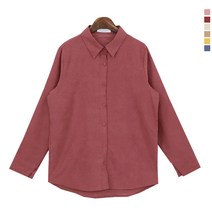 티데일리 여성용러빙 피치 블라우스 루즈핏 긴팔 셔츠 무지 남방