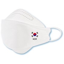 [태극기 로고 마스크] 앱솔루트 3D 4중구조 대형 개별포장 마스크 화이트 / 블랙, 10매