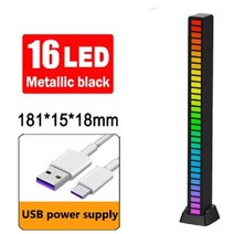 RGB 사운드 인식 LED 조명 오디오 음악 리듬 램프 컴퓨터 자동차 인테리어 픽업 라이트, B