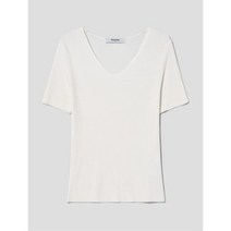 에잇세컨즈 립 조직 브이넥 반팔 니트 아이보리 323351LYA0