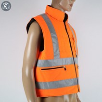 ITR-v119 주황색패딩조끼 동복 전자파차단 따뜻한패딩