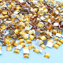 8살 보석 주얼리 큐빅 네모 파츠 어린이 공예 꾸미기 노랑 DIY사이트 취미DIY