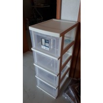 아이리스 밀렌키 플라스틱 4단 서랍장 투명 미니서랍장