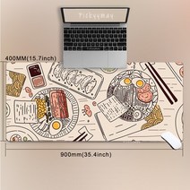 초대형 마우스 패드 귀여운 미적 음식 XXL PC 테이블 매트 카펫 러그 미끄럼 방지 노트북 책상 방수 큰 100x50, [16] 1000x550x3mm, [03] WA00304 food (3)