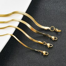 여성 목걸이 스테인리스 스틸 스네이크 블레이드 골든 플랫 체인 쥬얼리 선물 DIY 조사 결과 액세서리